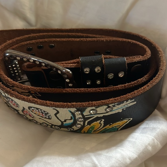 Ed hardy studded belt L leather Vintage - Picture 9 of 12